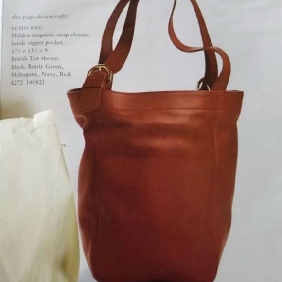 Coach Vintage Red Leather Soho Tote 4082 - Picture 5 of 10